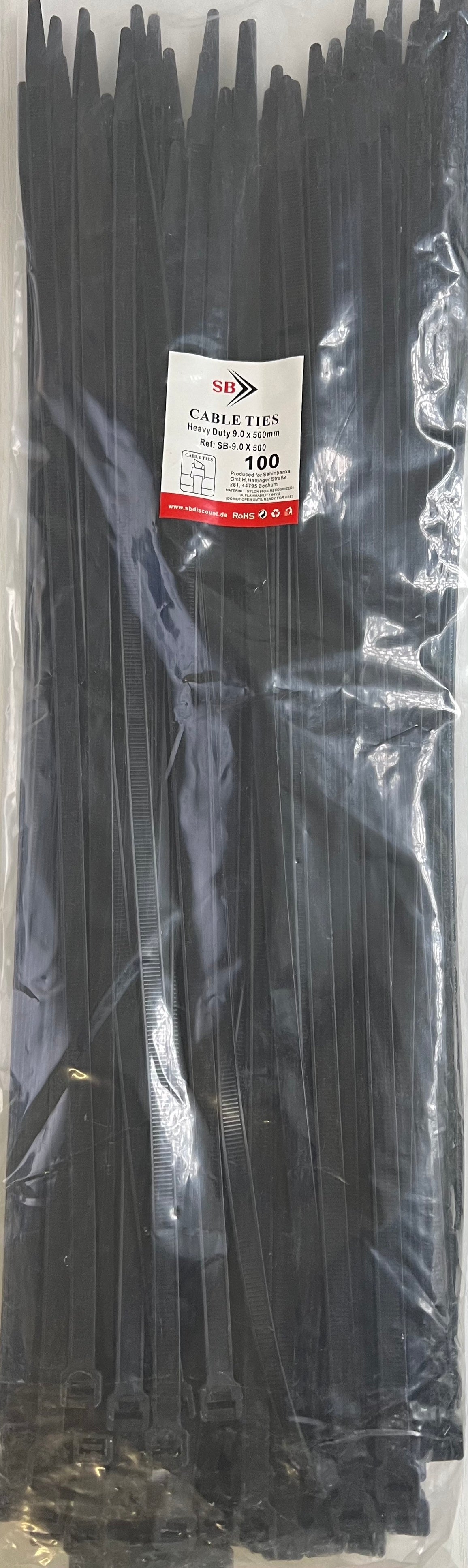 Kabelbinder 9mm Breite x 500mm Länge mit bis zu 79kg Reissfestigket