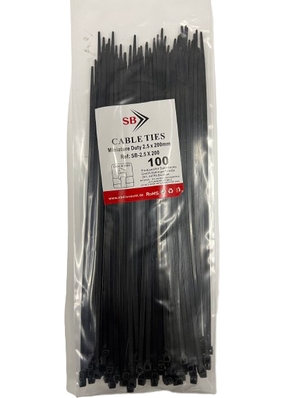 Kabelbinder 3,6 x 200 mm schwarz