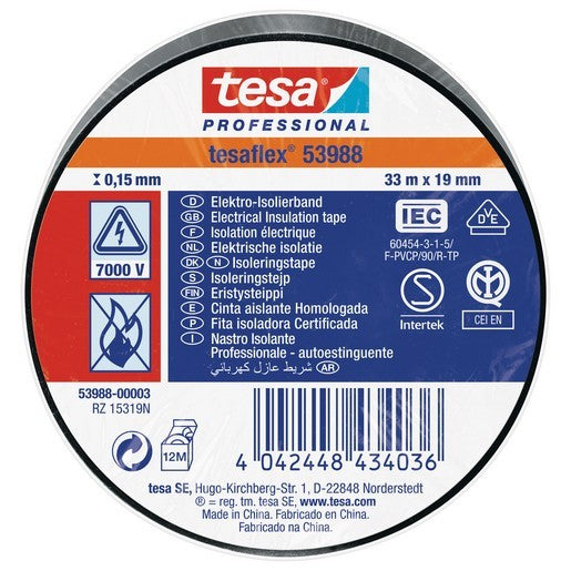 Isolierband tesa Professional tesaflex 53988 33m x 19mm schwarz