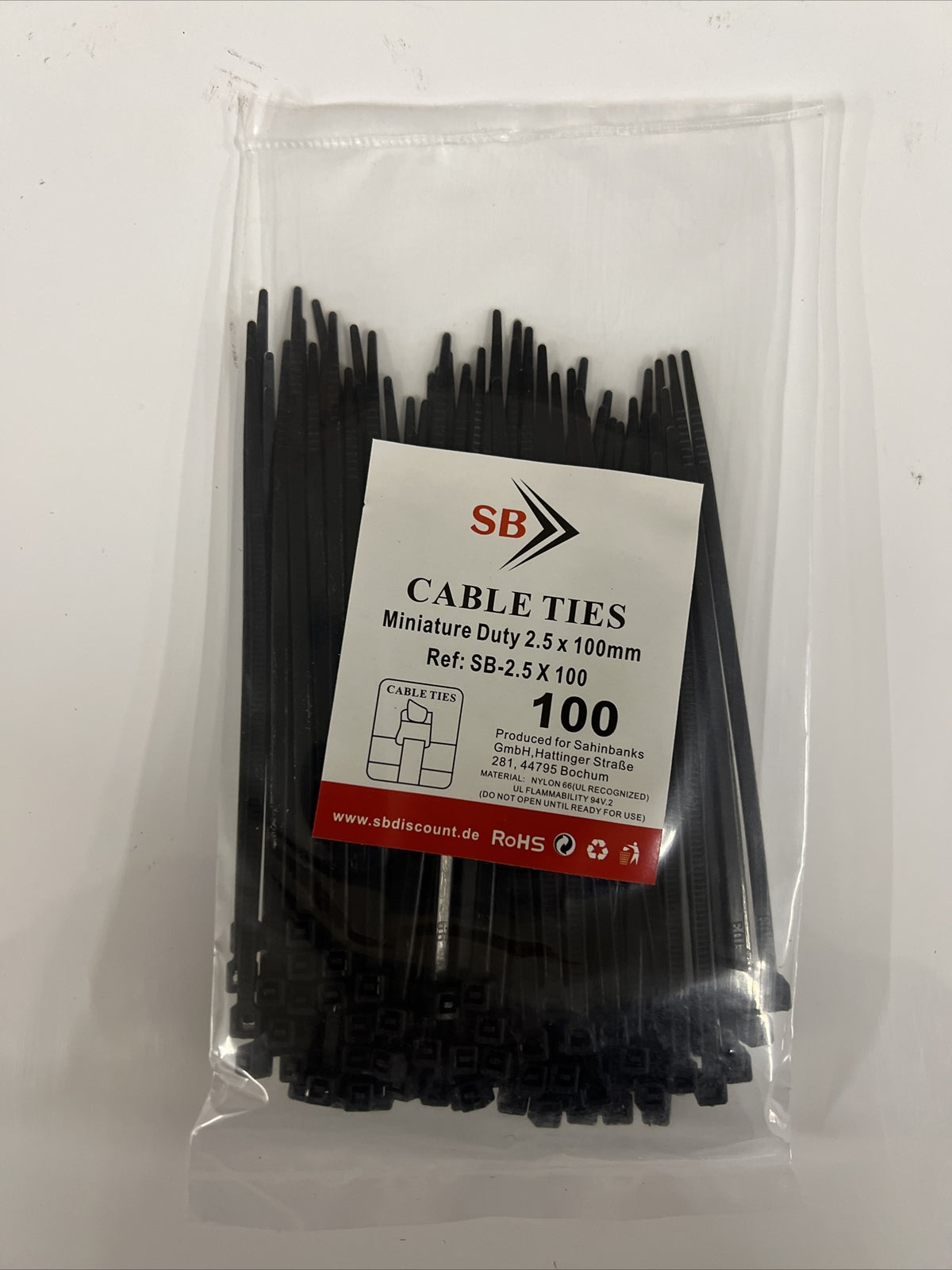 KABELBINDER Schwarz 100-5000 Stück Industriequalität Set 2,5 bis 9,0 mm