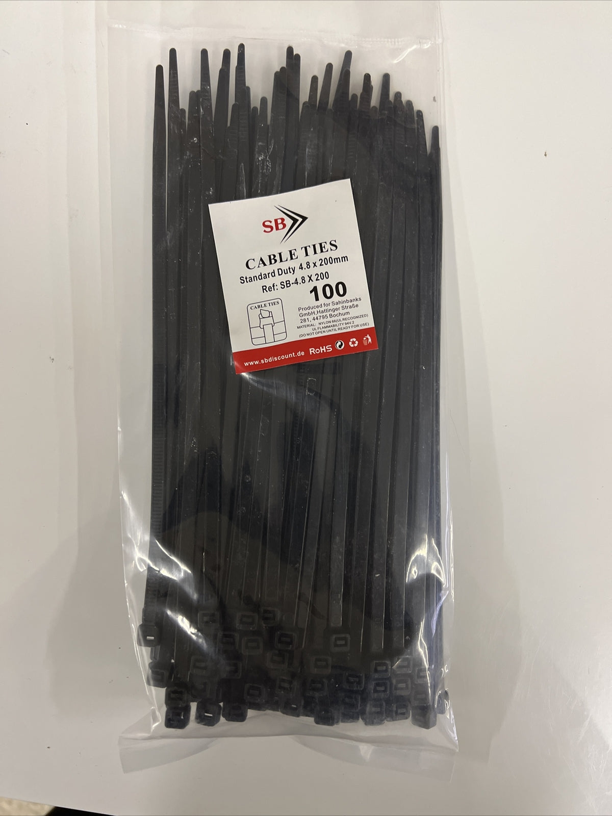 KABELBINDER Schwarz 100-5000 Stück Industriequalität Set 2,5 bis 9,0 mm