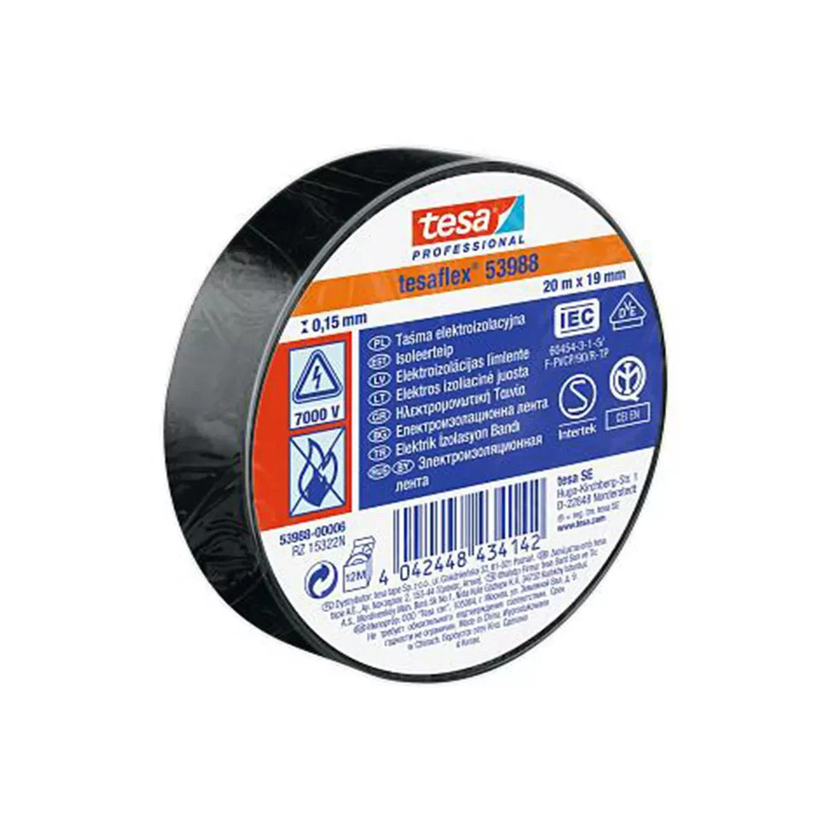 Isolierband tesa Professional tesaflex 53988 20m x 19mm schwarz