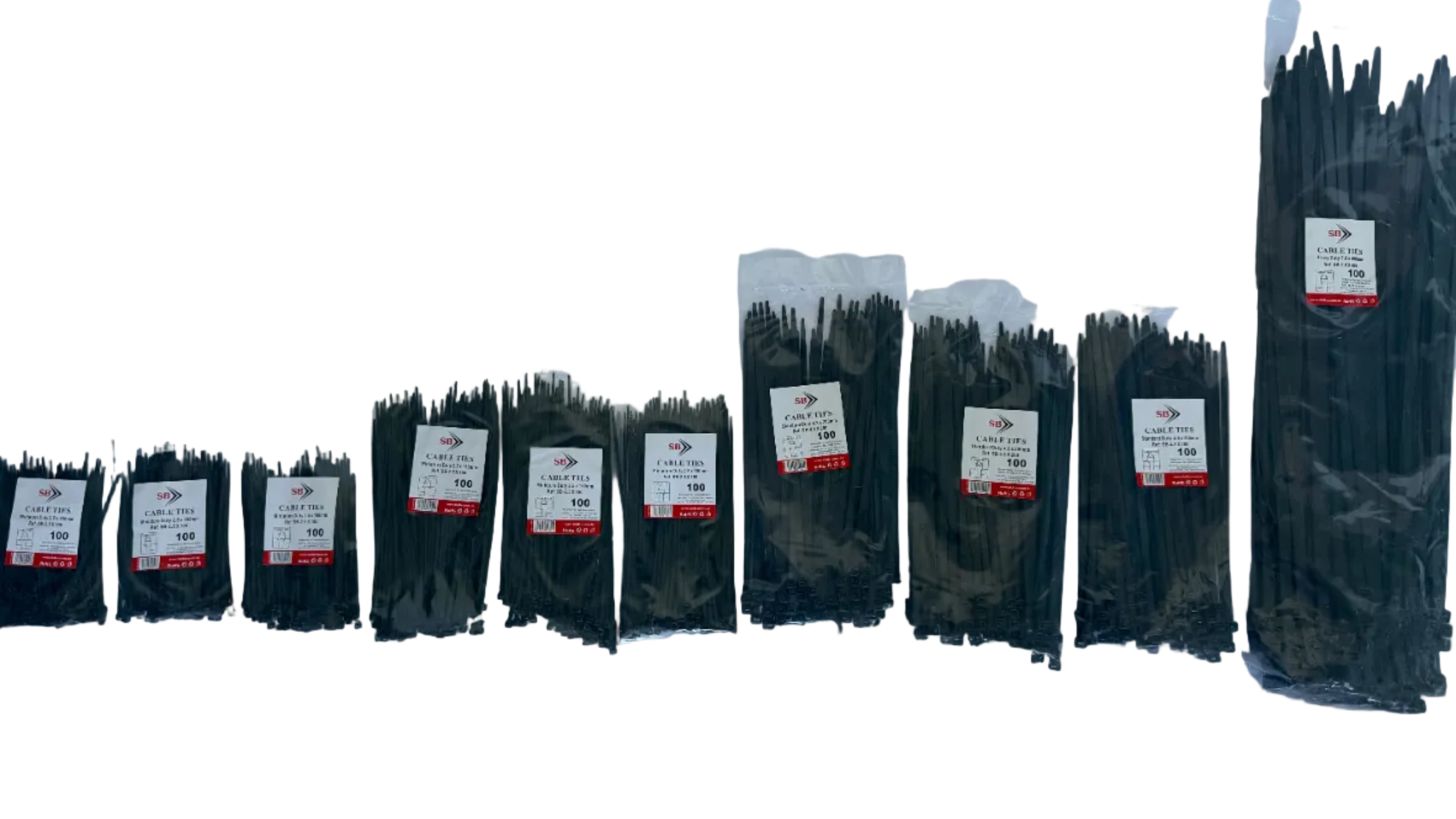 1000tlg Kabelbinder Sortiment Set 2,5/4,8/7,6 x 10/15/20/40 cm  Industriequalität Schwarz UV-beständig