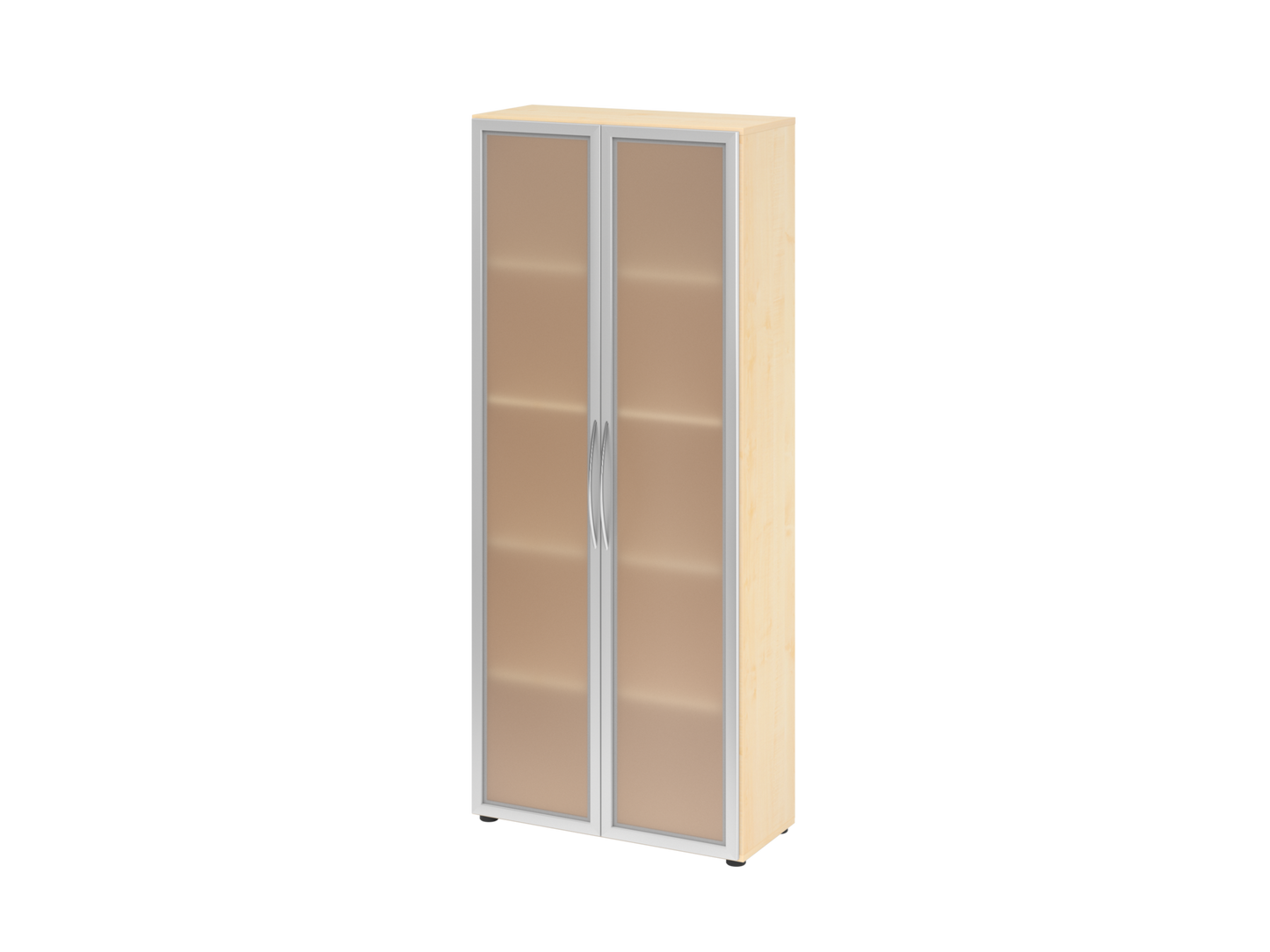 Glastürenschrank 5 OH – Milchglas & Metallgriff (188 cm hoch)