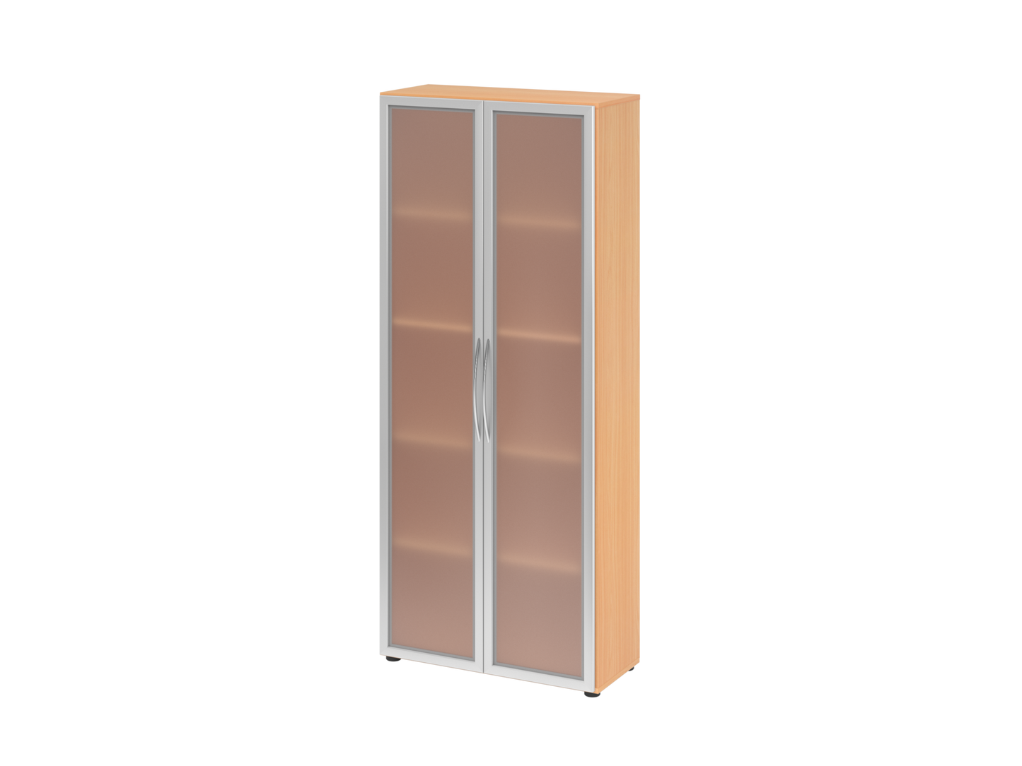 Glastürenschrank 5 OH – Milchglas & Metallgriff (188 cm hoch)