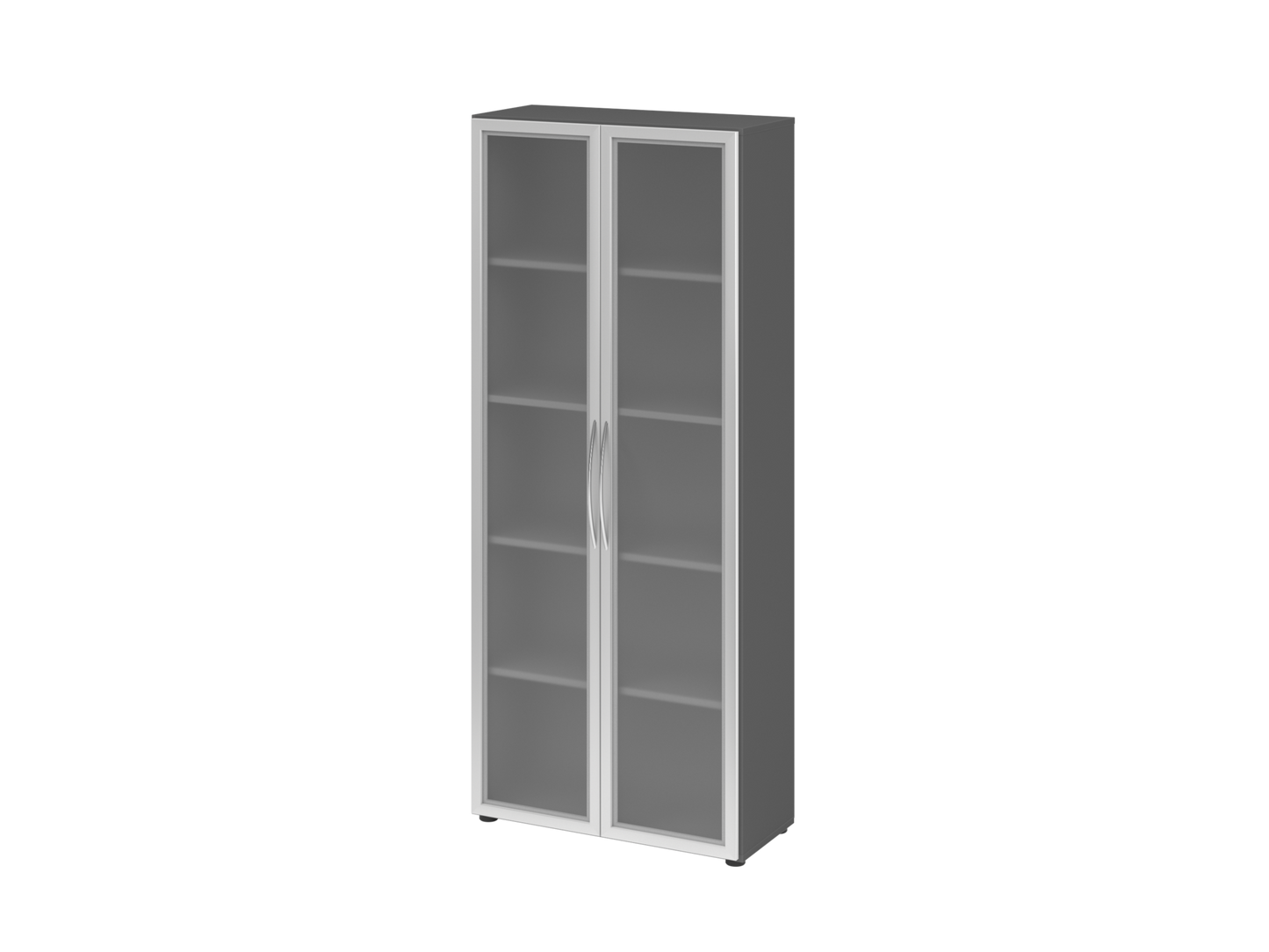 Glastürenschrank 5 OH – Milchglas & Metallgriff (188 cm hoch)